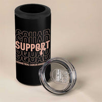 Endometrial Cancer Awareness 4 in 1 Can Cooler Tumbler Support Squad Ribbon Warrior
