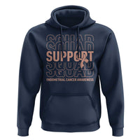 Endometrial Cancer Awareness Hoodie Support Squad Ribbon Warrior