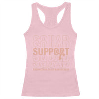 Endometrial Cancer Awareness Racerback Tank Top Support Squad Ribbon Warrior
