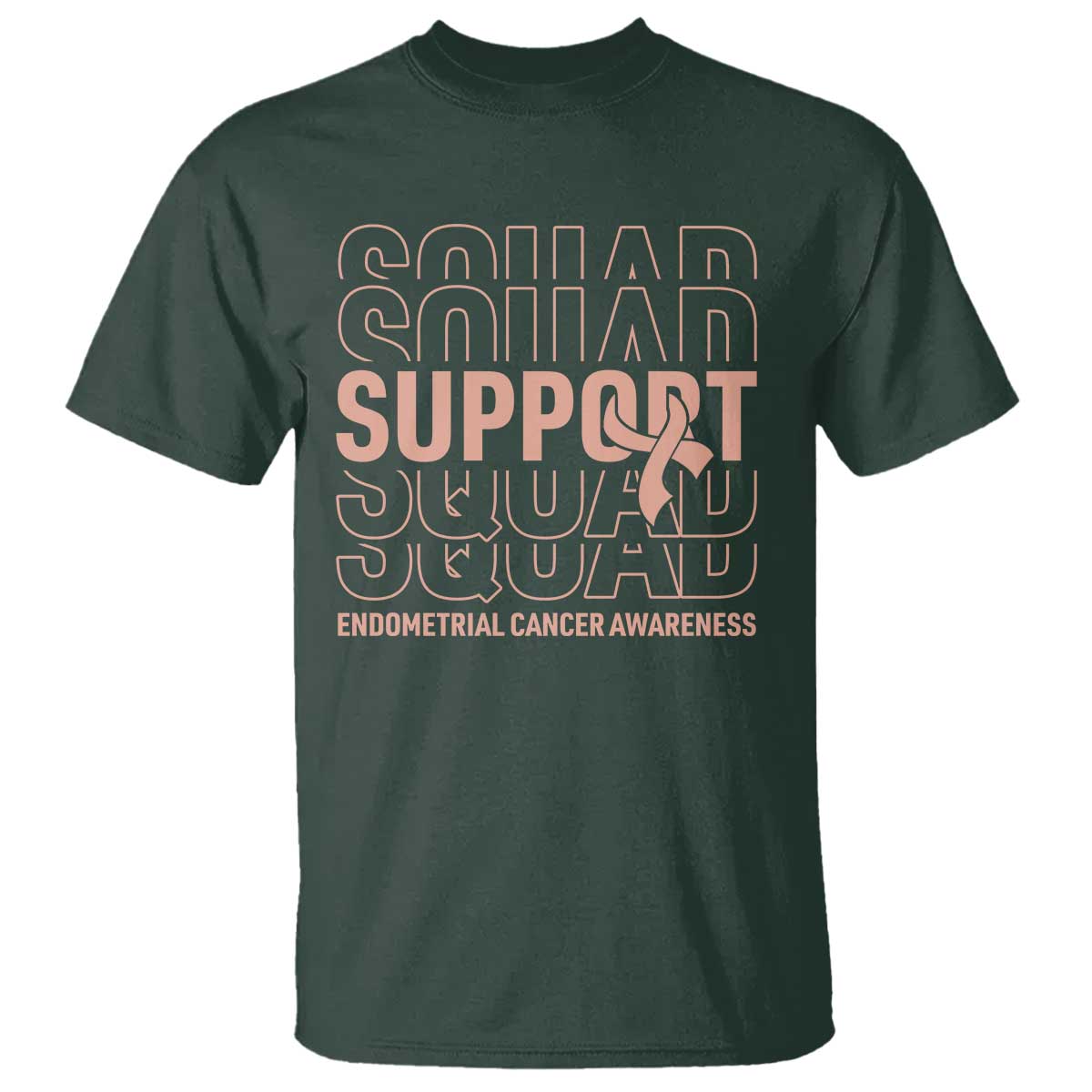 Endometrial Cancer Awareness T Shirt Support Squad Ribbon Warrior