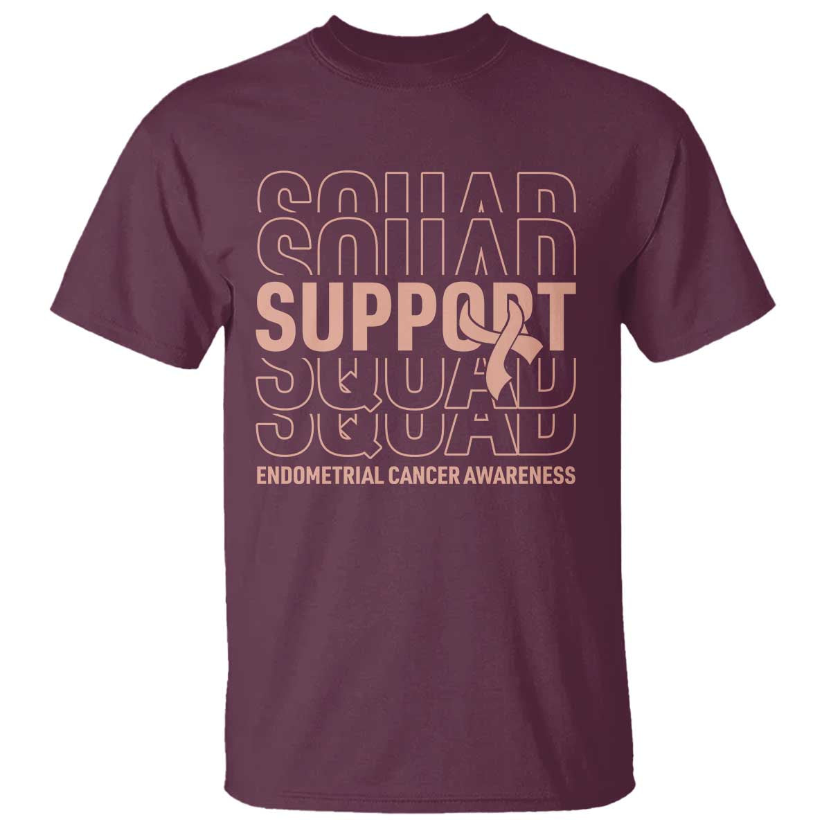 Endometrial Cancer Awareness T Shirt Support Squad Ribbon Warrior