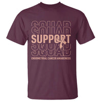 Endometrial Cancer Awareness T Shirt Support Squad Ribbon Warrior