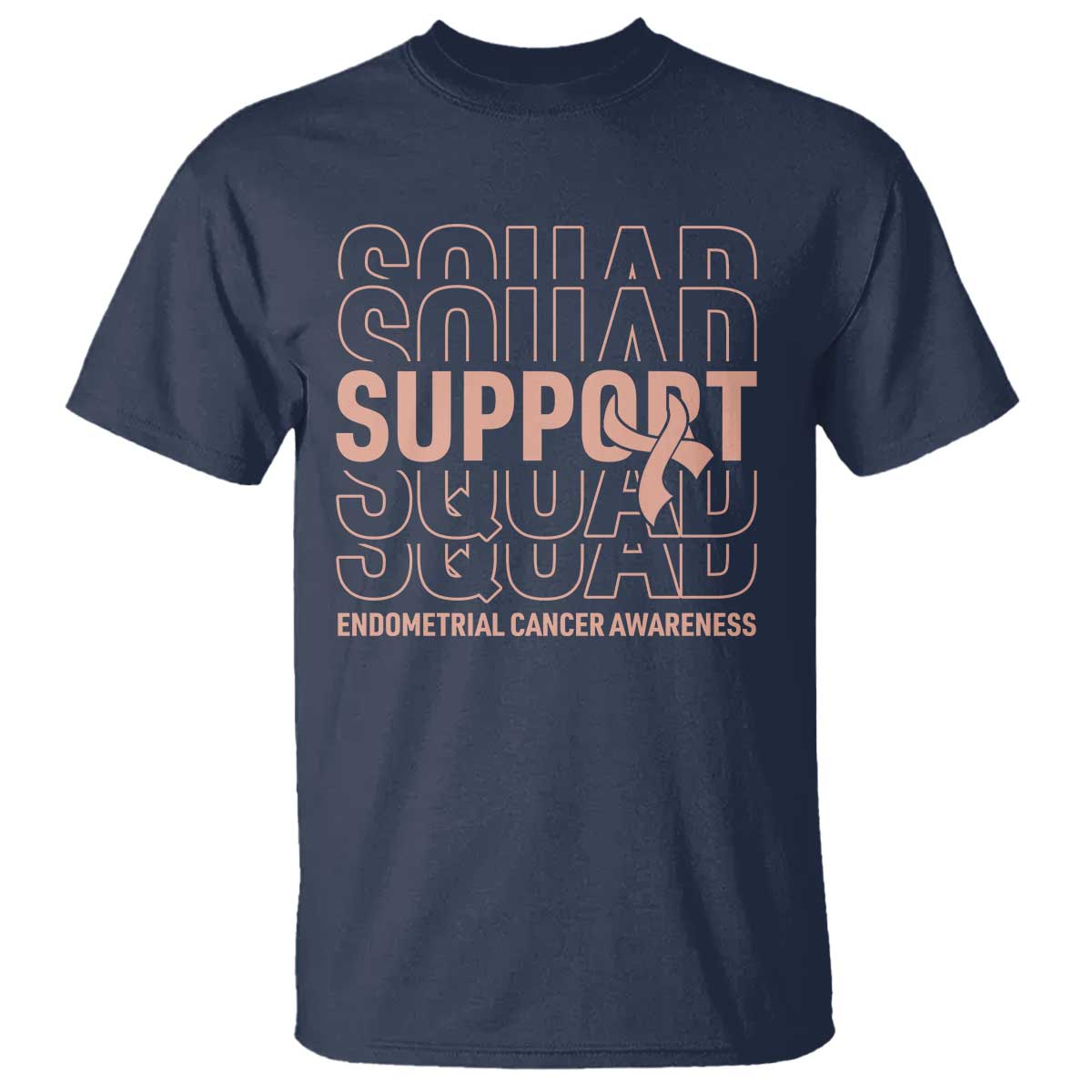 Endometrial Cancer Awareness T Shirt Support Squad Ribbon Warrior