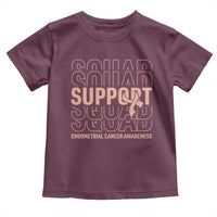 Endometrial Cancer Awareness Toddler T Shirt Support Squad Ribbon Warrior