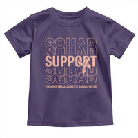 Endometrial Cancer Awareness Toddler T Shirt Support Squad Ribbon Warrior