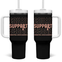 Endometrial Cancer Awareness Tumbler With Handle Support Squad Ribbon Warrior