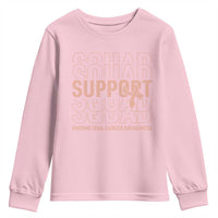 Endometrial Cancer Awareness Youth Sweatshirt Support Squad Ribbon Warrior