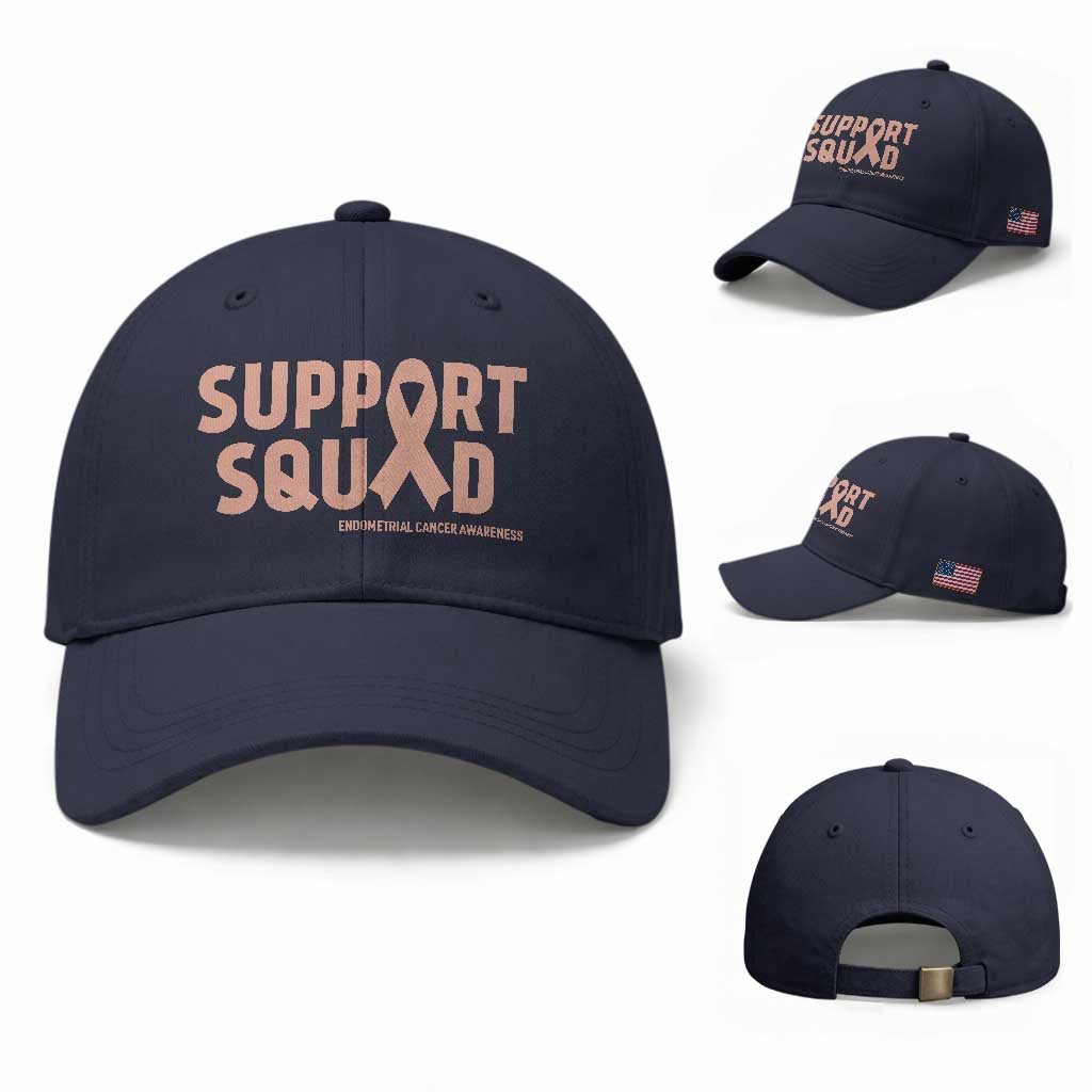 Endometrial Cancer Awareness Baseball Cap Support Squad Warrior Gift