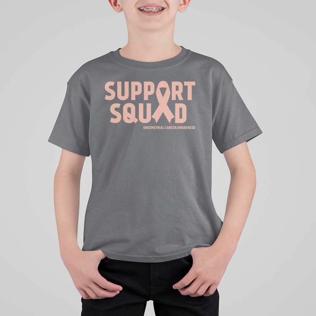 Endometrial Cancer Awareness T Shirt For Kid Support Squad Warrior Gift