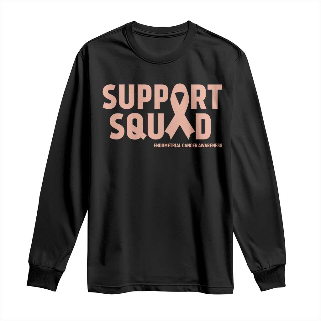 Endometrial Cancer Awareness Long Sleeve Shirt Support Squad Warrior Gift