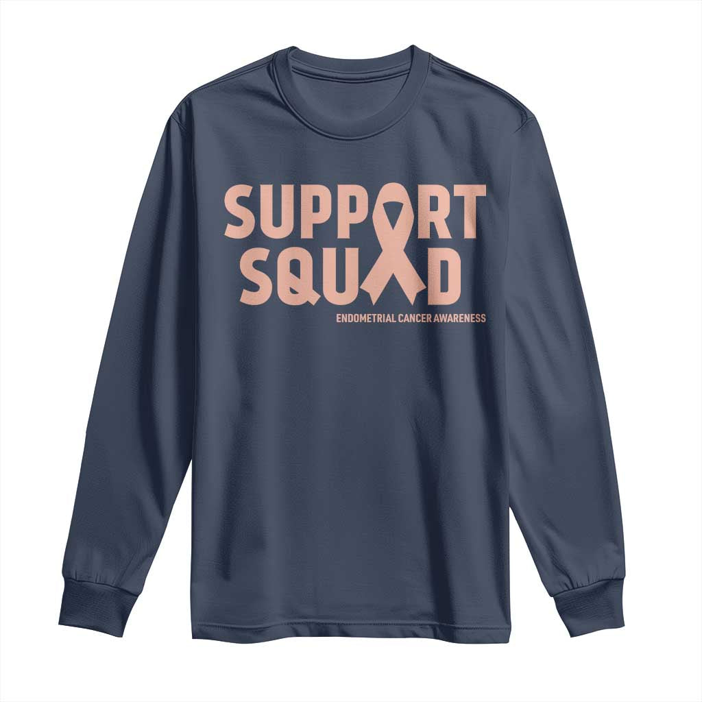 Endometrial Cancer Awareness Long Sleeve Shirt Support Squad Warrior Gift