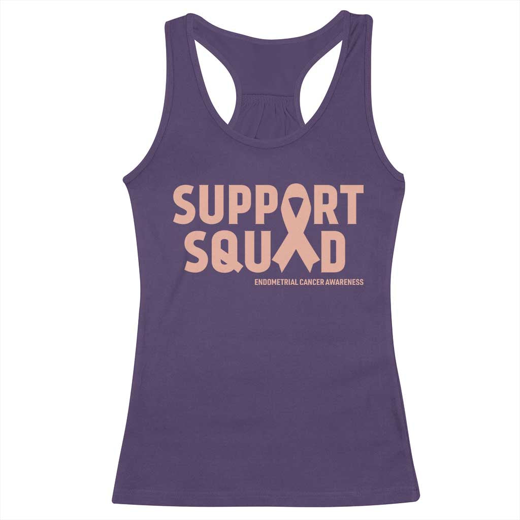 Endometrial Cancer Awareness Racerback Tank Top Support Squad Warrior Gift