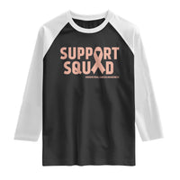 Endometrial Cancer Awareness Raglan Shirt Support Squad Warrior Gift