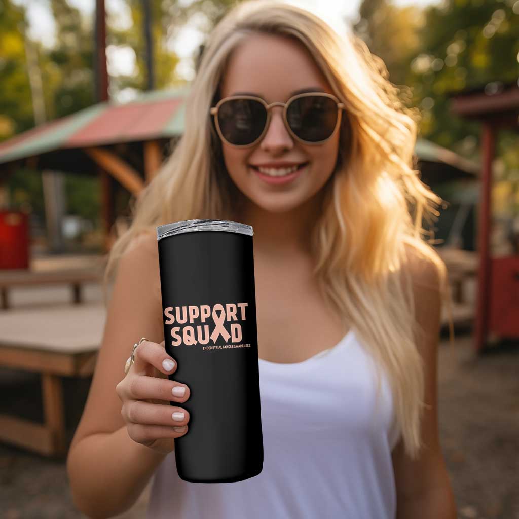 Endometrial Cancer Awareness Skinny Tumbler Support Squad Warrior Gift