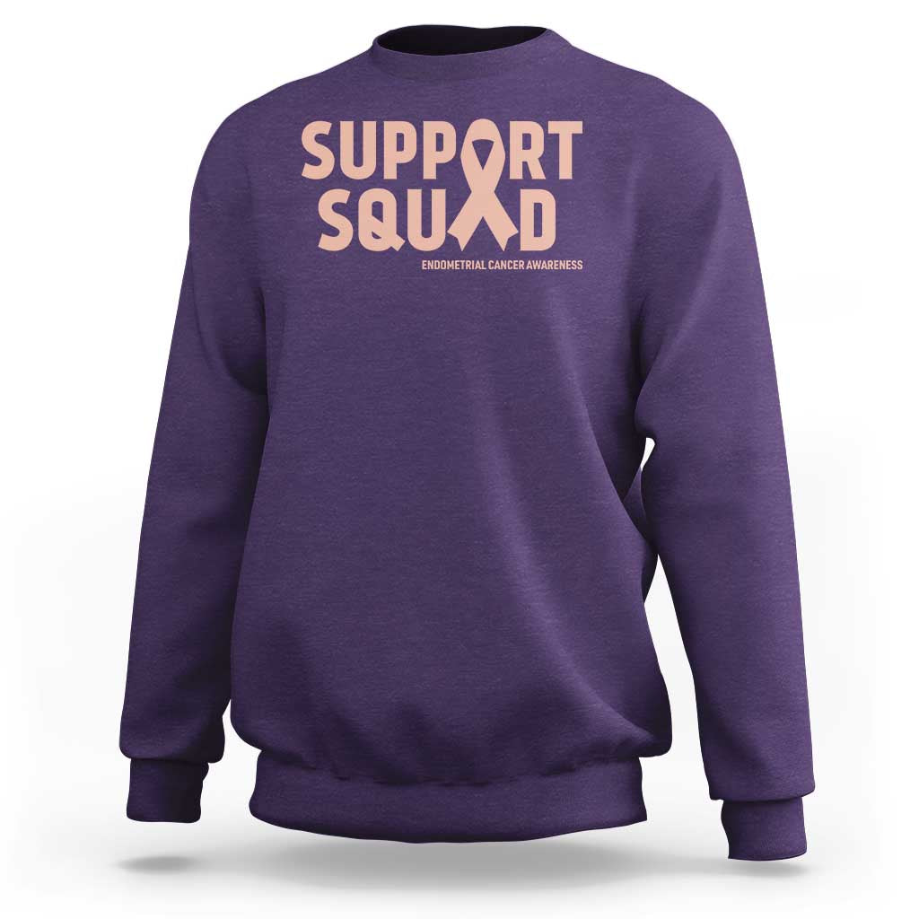 Endometrial Cancer Awareness Sweatshirt Support Squad Warrior Gift