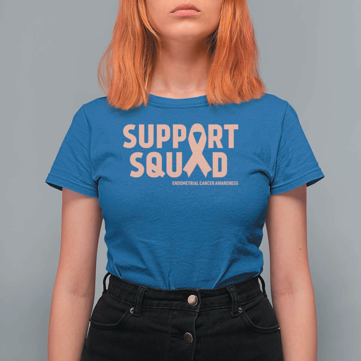 Endometrial Cancer Awareness T Shirt For Women Support Squad Warrior Gift