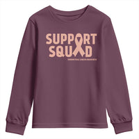Endometrial Cancer Awareness Youth Sweatshirt Support Squad Warrior Gift