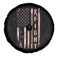 American Flag Endometrial Cancer Spare Tire Cover Fight Together Peach Ribbon Support Squad
