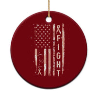 American Flag Endometrial Cancer Ceramic Ornament Fight Together Peach Ribbon Support Squad