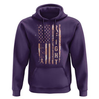 American Flag Endometrial Cancer Hoodie Fight Together Peach Ribbon Support Squad