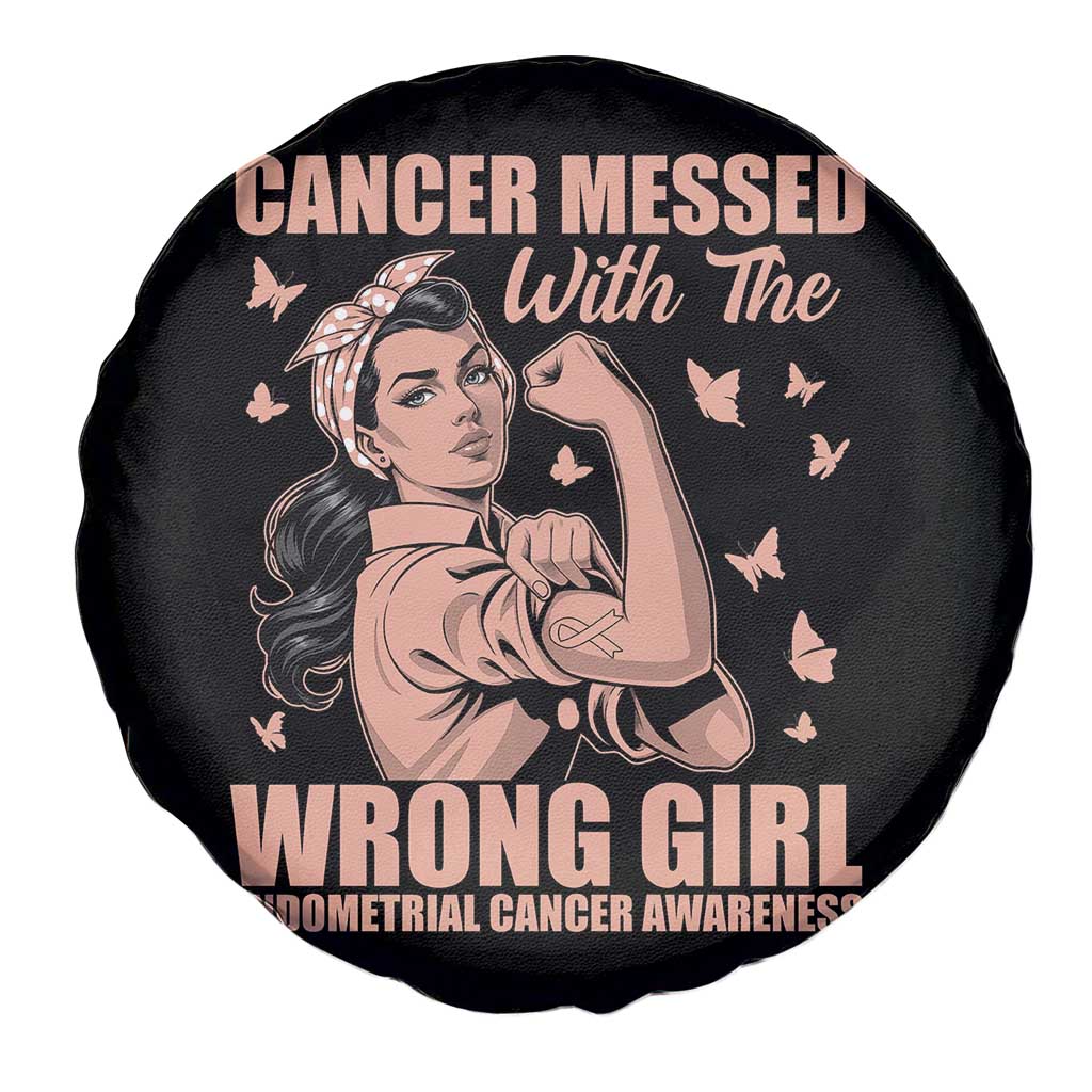 Strong Girl Endometrial Cancer Spare Tire Cover Cancer Messed With The Wrong Girl