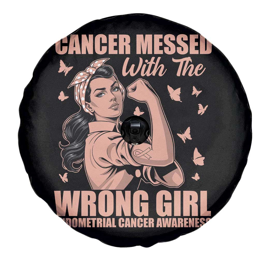 Strong Girl Endometrial Cancer Spare Tire Cover Cancer Messed With The Wrong Girl