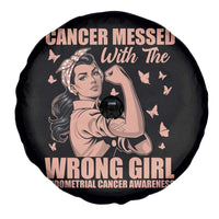 Strong Girl Endometrial Cancer Spare Tire Cover Cancer Messed With The Wrong Girl