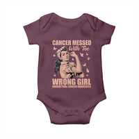 Strong Girl Endometrial Cancer Baby Onesie Cancer Messed With The Wrong Girl
