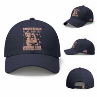 Strong Girl Endometrial Cancer Baseball Cap Cancer Messed With The Wrong Girl