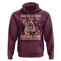 Strong Girl Endometrial Cancer Hoodie Cancer Messed With The Wrong Girl