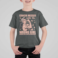 Strong Girl Endometrial Cancer T Shirt For Kid Cancer Messed With The Wrong Girl