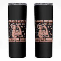 Strong Girl Endometrial Cancer Skinny Tumbler Cancer Messed With The Wrong Girl