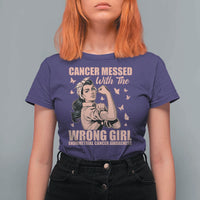 Strong Girl Endometrial Cancer T Shirt For Women Cancer Messed With The Wrong Girl