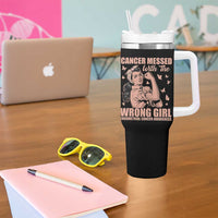 Strong Girl Endometrial Cancer Tumbler With Handle Cancer Messed With The Wrong Girl