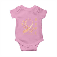 Peach Dragonfly Endometrial Cancer Baby Onesie Hope And Strength