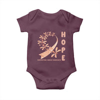 Peach Dragonfly Endometrial Cancer Baby Onesie Hope And Strength