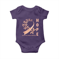 Peach Dragonfly Endometrial Cancer Baby Onesie Hope And Strength
