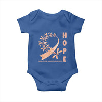 Peach Dragonfly Endometrial Cancer Baby Onesie Hope And Strength