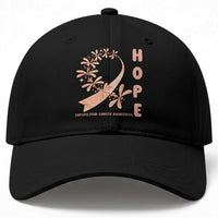 Peach Dragonfly Endometrial Cancer Baseball Cap Hope And Strength