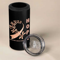 Peach Dragonfly Endometrial Cancer 4 in 1 Can Cooler Tumbler Hope And Strength