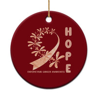 Peach Dragonfly Endometrial Cancer Ceramic Ornament Hope And Strength
