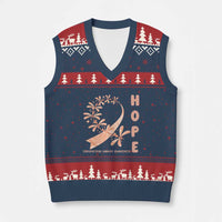 Peach Dragonfly Endometrial Cancer V-Neck Knit Sweater Vest Hope And Strength