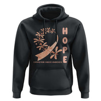 Peach Dragonfly Endometrial Cancer Hoodie Hope And Strength