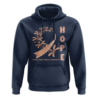 Peach Dragonfly Endometrial Cancer Hoodie Hope And Strength