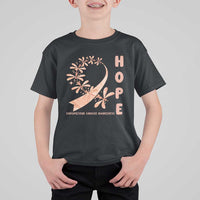 Peach Dragonfly Endometrial Cancer T Shirt For Kid Hope And Strength