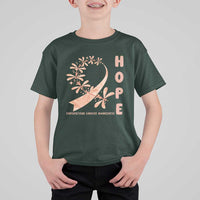 Peach Dragonfly Endometrial Cancer T Shirt For Kid Hope And Strength