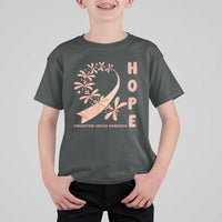 Peach Dragonfly Endometrial Cancer T Shirt For Kid Hope And Strength