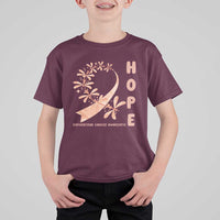 Peach Dragonfly Endometrial Cancer T Shirt For Kid Hope And Strength