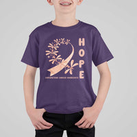 Peach Dragonfly Endometrial Cancer T Shirt For Kid Hope And Strength