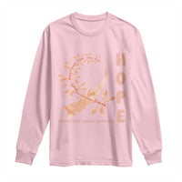 Peach Dragonfly Endometrial Cancer Long Sleeve Shirt Hope And Strength
